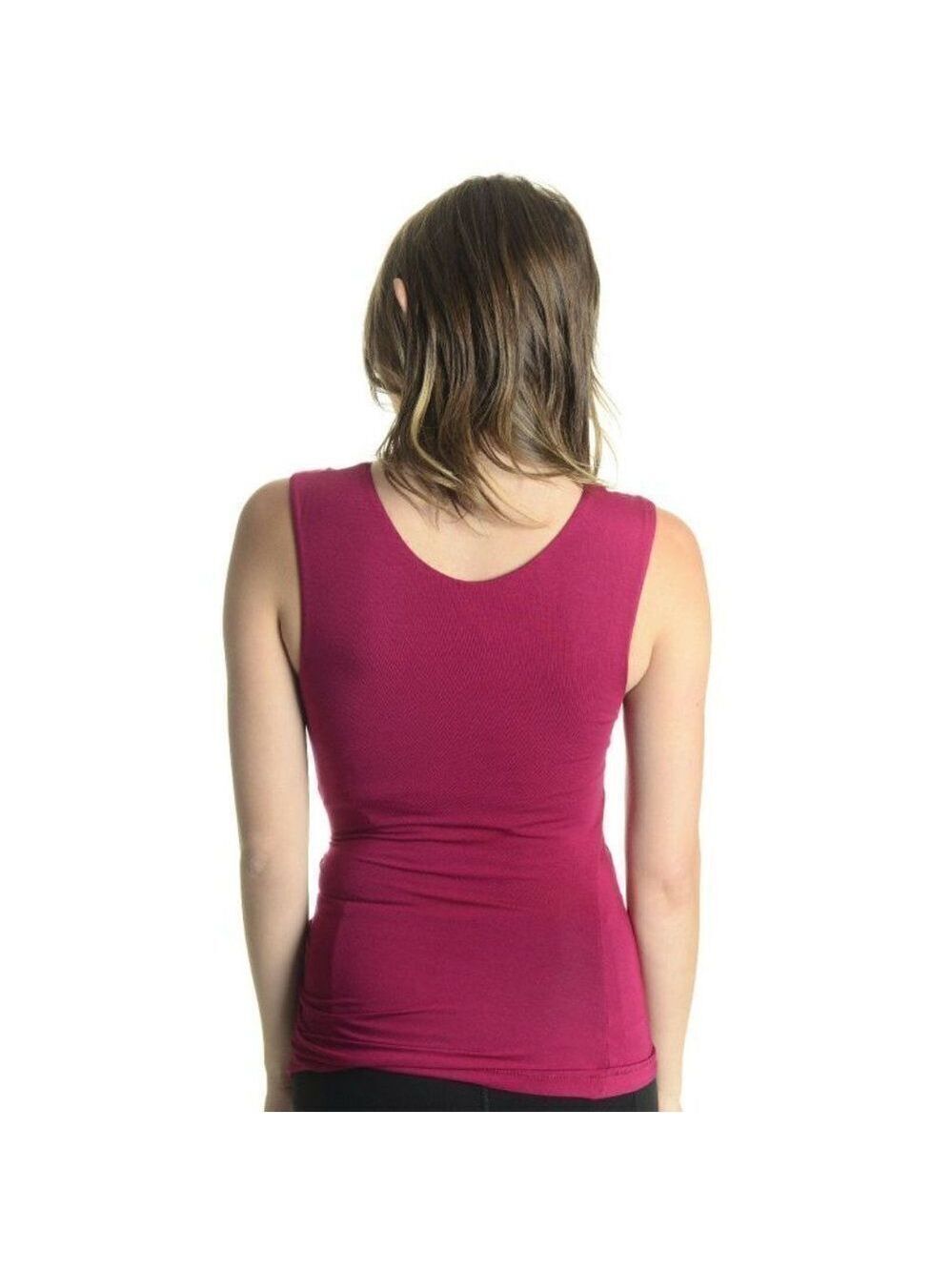 Free People Raspberry Knit Love Me Ruched Tank Top - Picture 2 of 2